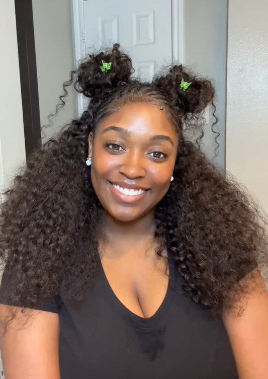 Burmese Curly Flip-over Half wig