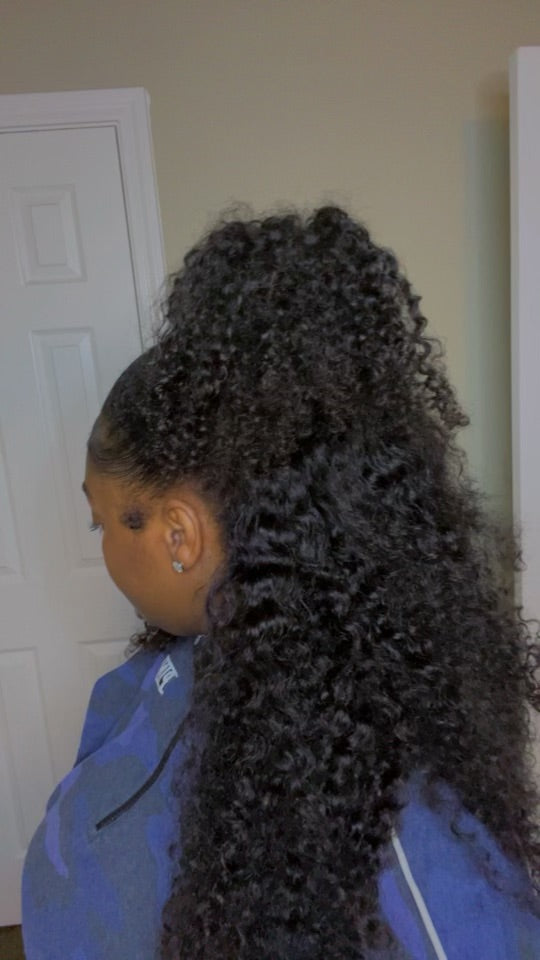 “Kinky Curly” Flip-Over half wig