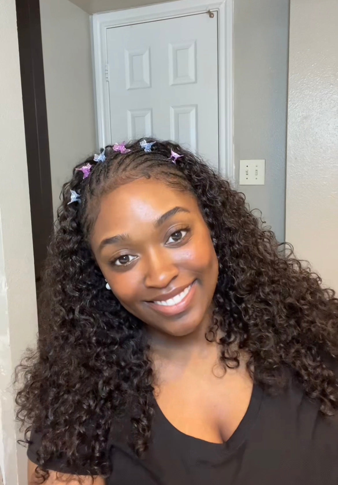 Burmese Curly Flip-over Half wig